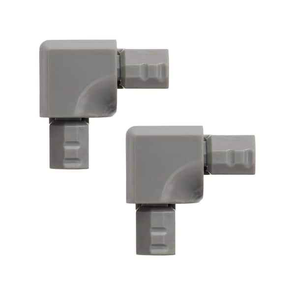 TrimMaster Stone Gray 3/8 in. Bullnose Inside Corner Tile Edging Trim, 2 Pack