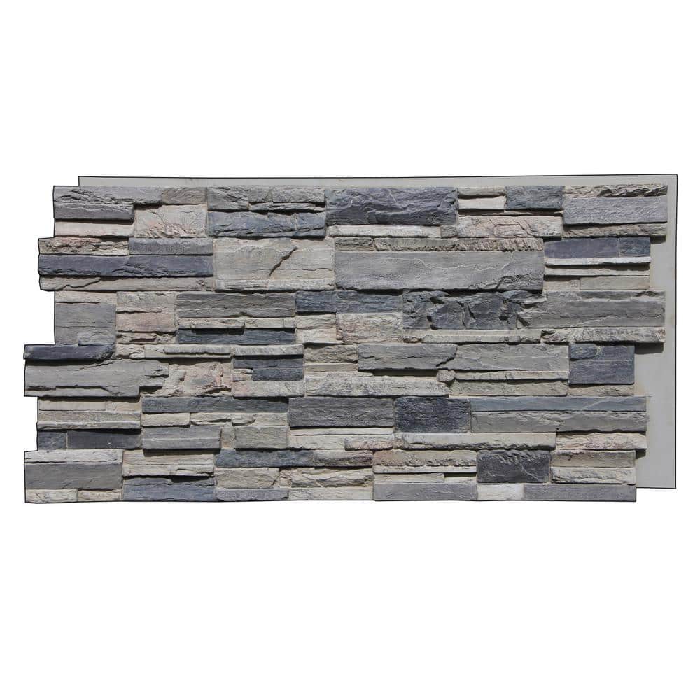 Tritan Bp Earth Valley Faux Stone 48 3 4 In X 24 3 4 In Gray Fox Class A Fire Rated Urethane Interlocking Panel Ev 4824 Gfx The Home Depot