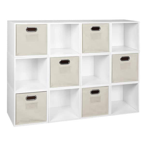 Regency 39 in. H x 52 in. W x 13 in. D White Wood 18-Cube Organizer