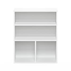 Pasir 28.15 in. White 3-Shelf Etagere Bookcase with Adjustable Shelves