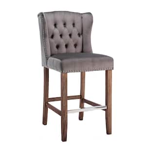 27 in. H Gray Counter Height Bar Stools (Set of 2)