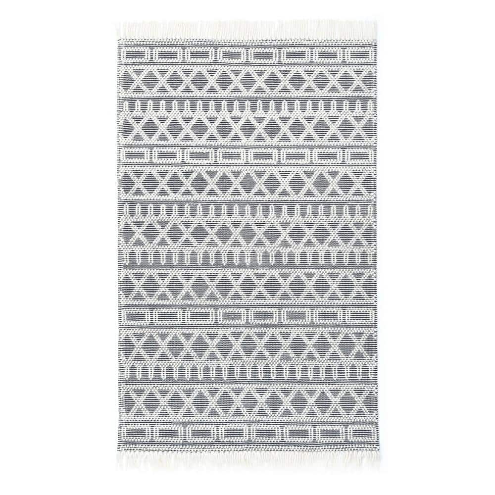 Solo Rugs Alberta Contemporary Black 8 ft. x 10 ft. Handmade Area Rug