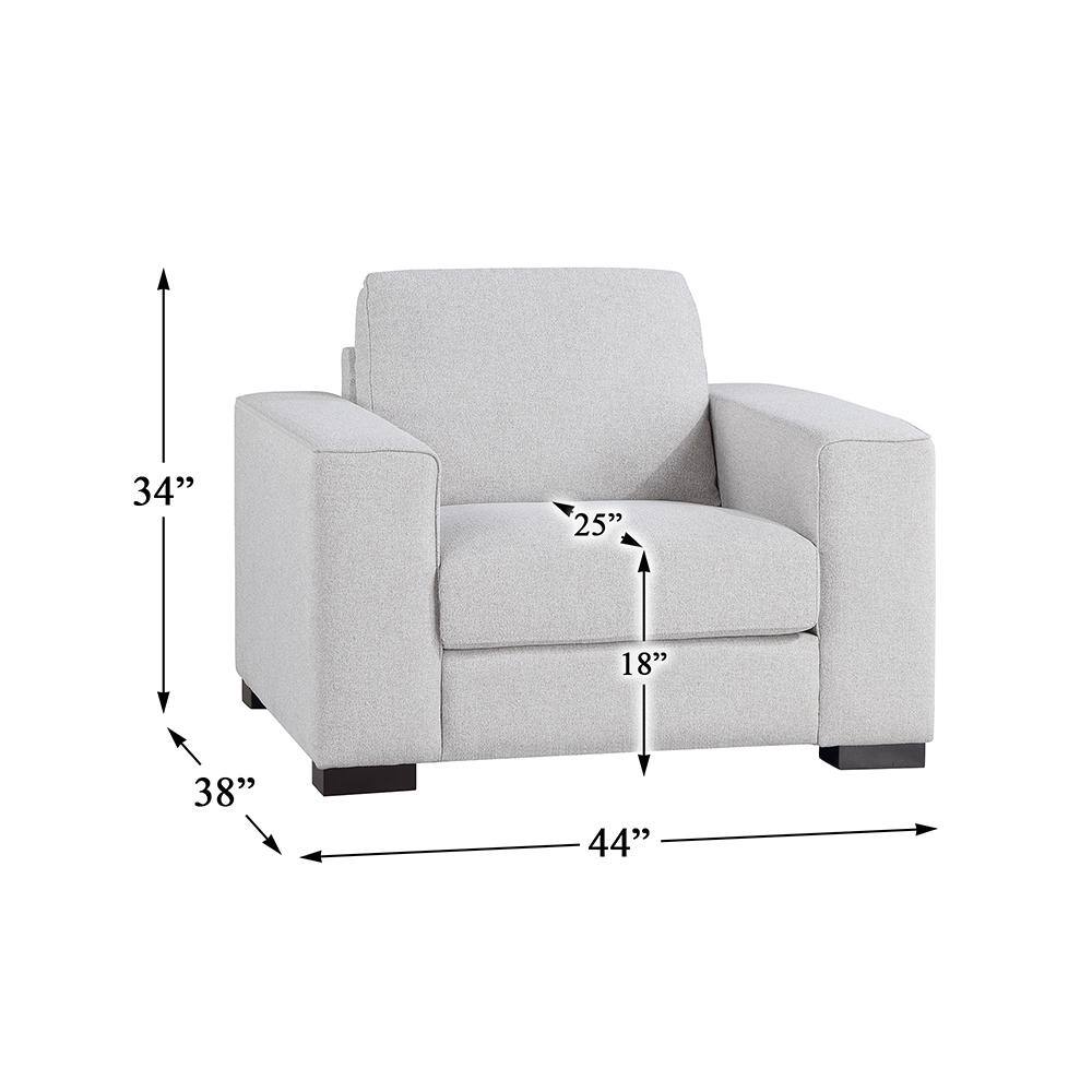 Solaris 44" Gray Fabric and Wood Accent Chair