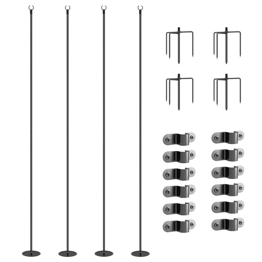 10 in. Light Poles for Hanging Outside Decor (4-Pack)
