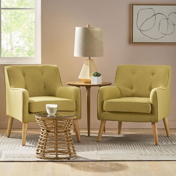 Noble House Felicity Wasabi Fabric Arm Chair (Set of 2)
