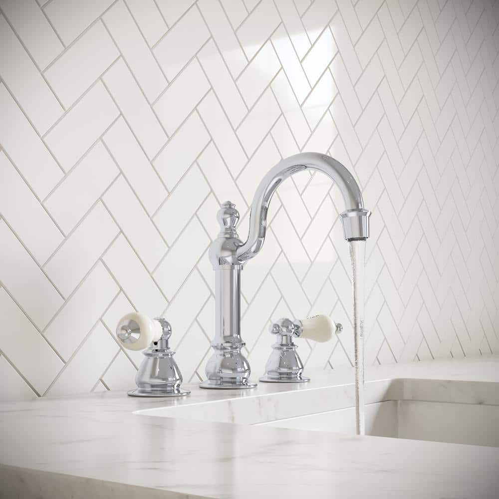 Classic Chrome Widespread Lavatory Faucet with Pop-Up Drain