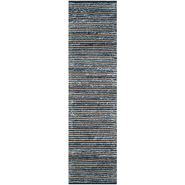 SAFAVIEH Cape Cod Blue/Natural 2 ft. x 8 ft. Striped Runner Rug