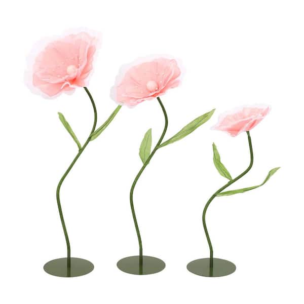 55 in. H, 47 in. H, 39 in. H 3 Pieces Pink Indoor/Outdoor Artificial Flower Wedding Party Artificial Flower Decor