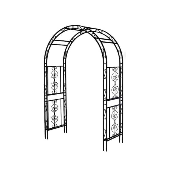 Unbranded 52.8 in. x 84 in. Metal Garden Arbor Trellis Flowers and Plants Support for Wedding Ceremony or Lawn Patio Arbor