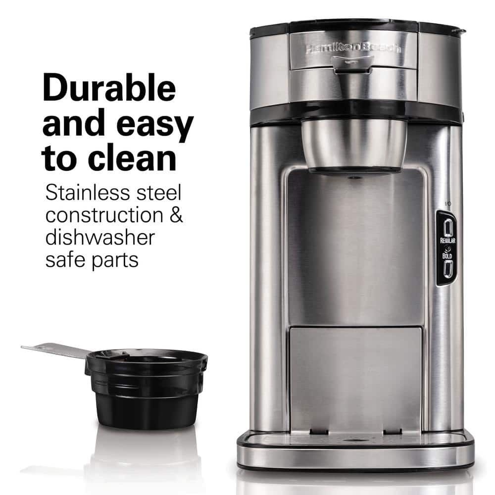 Hamilton Beach Silver Single-Serve Coffee Maker with Permanent Filter