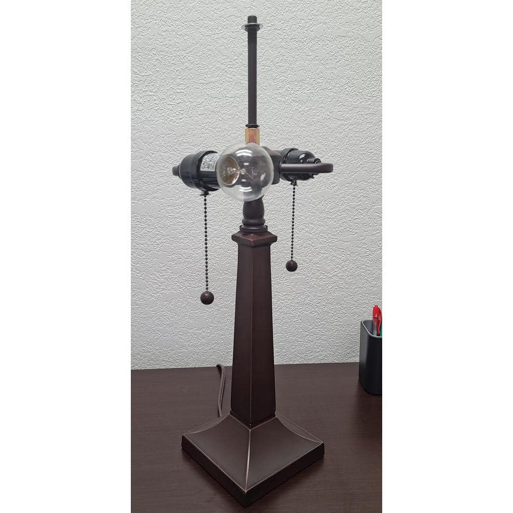 21" Bronze Stained Glass Mission Style Table Lamp