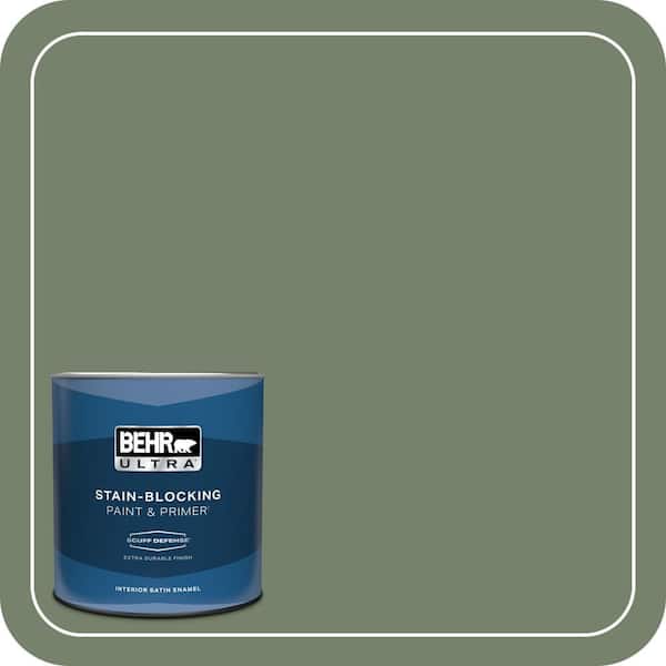 BEHR ULTRA 1 qt. #MQ6-16 Gazebo Green Extra Durable Satin Enamel Interior Paint & Primer