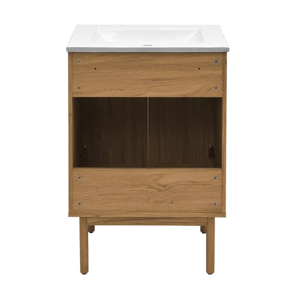 Classe 24" Oak Freestanding Bathroom Vanity with Ceramic Sink