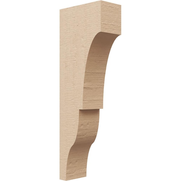 Ekena Millwork 3 in. x 18 in. x 6 in. Thin Asheboro Rough Cedar Woodgrain TimberThane Corbel, Primed Tan