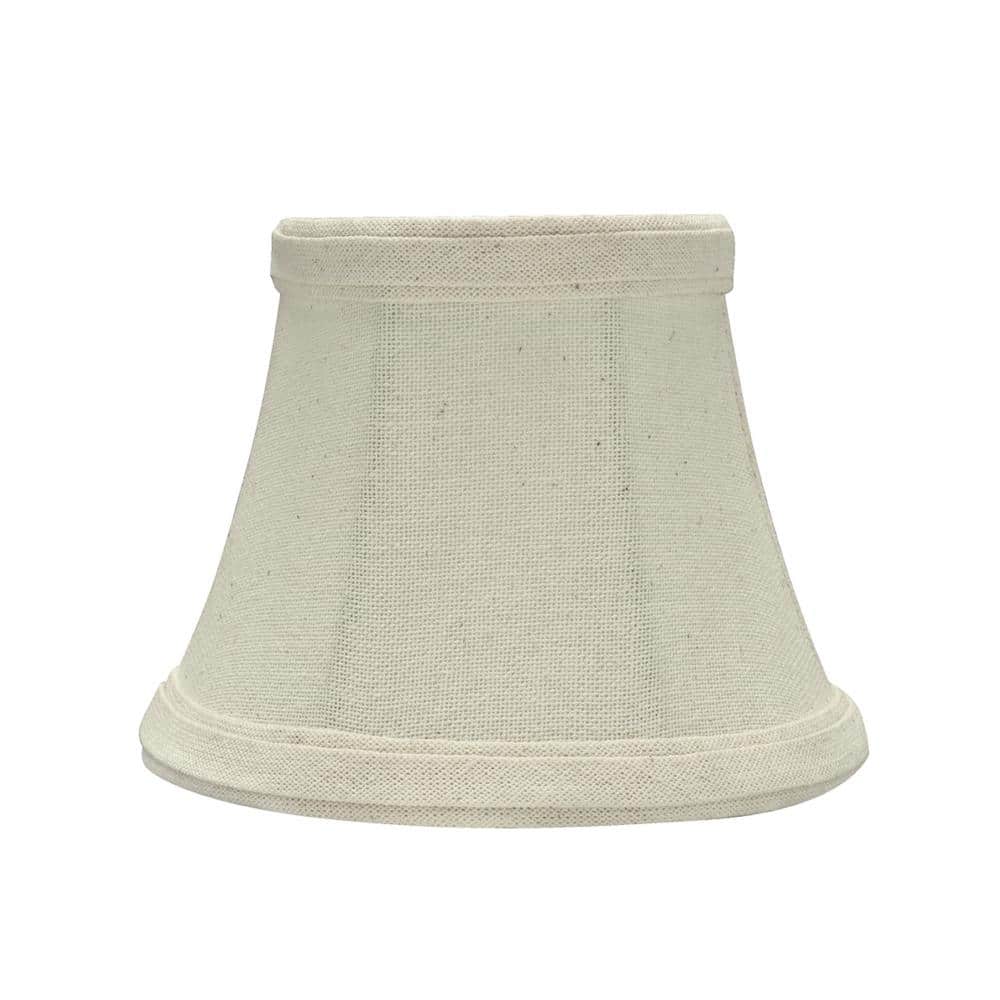 Set of Six White Linen Bell Lamp Shades