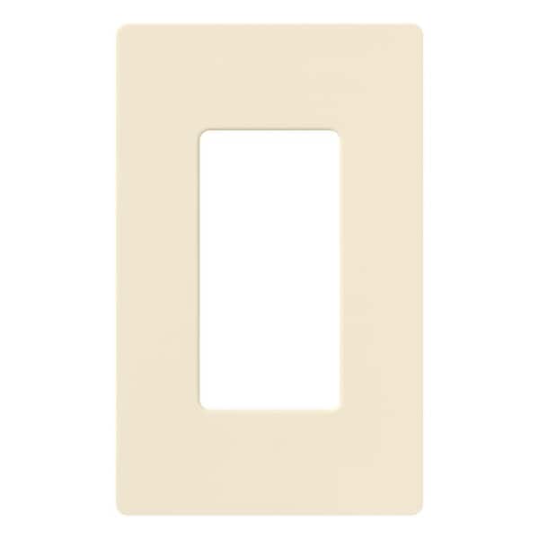 Lutron Claro 1 Gang Wall Plate for Decorator/Rocker Switches, Gloss, Almond (CW-1-AL) (1-Pack)