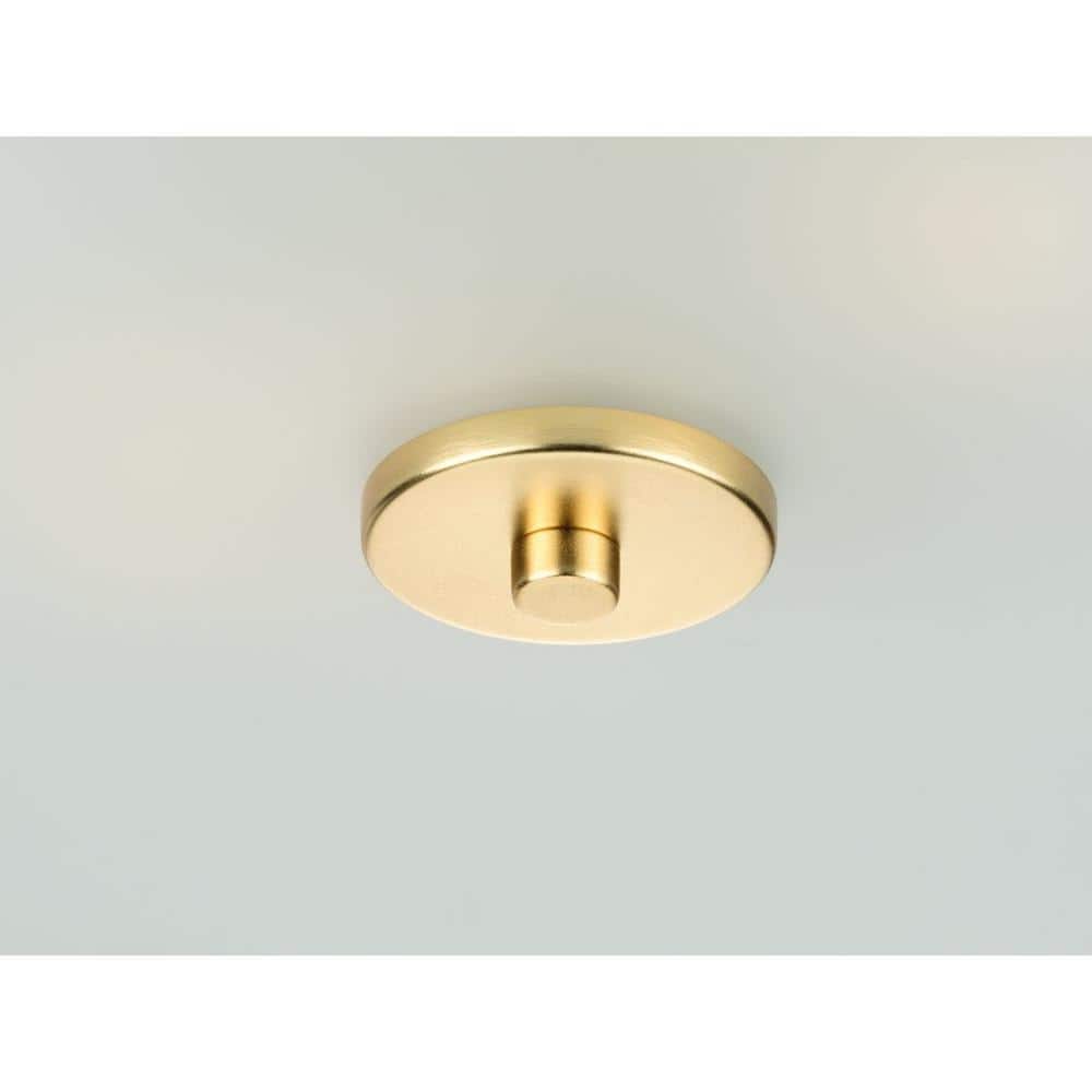 Satin Brass and White Drum Flush Mount Light