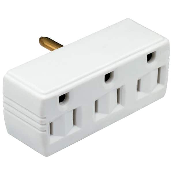 Legrand Pass & Seymour 15 Amp 125-Volt Triple Tap Lighted Adapter, White