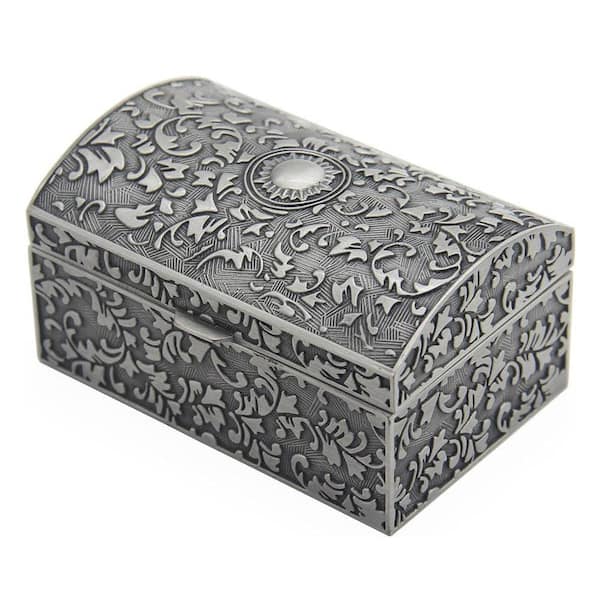 Afoxsos 3.23 x 2.36 x 1.65 in. Small Silver Vintage Metal Alloy