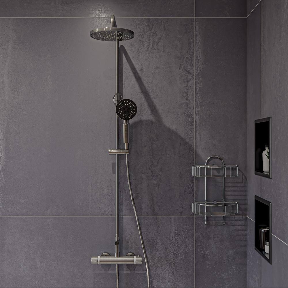 Brushed Black Stainless Steel Wall Mount Shower Niche