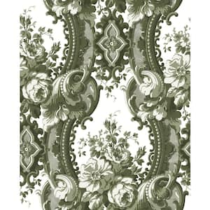 Dreamer Green Damask Paper Strippable Roll Wallpaper (Covers 56.4 sq. ft.)