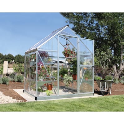 Harmony 6 ft. x 4 ft. Silver/Clear DIY Greenhouse Kit