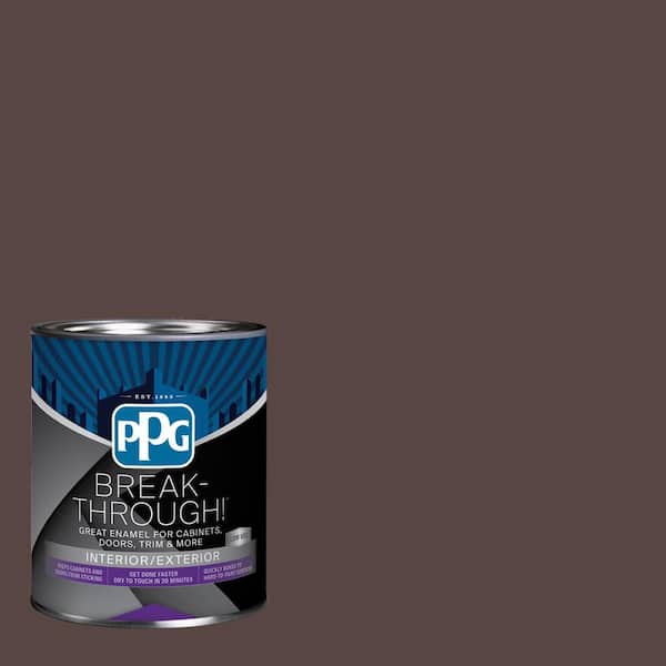 Break-Through! 1 qt. PPG16-24 Chocolate Croissant Semi-Gloss Door, Trim & Cabinet Paint