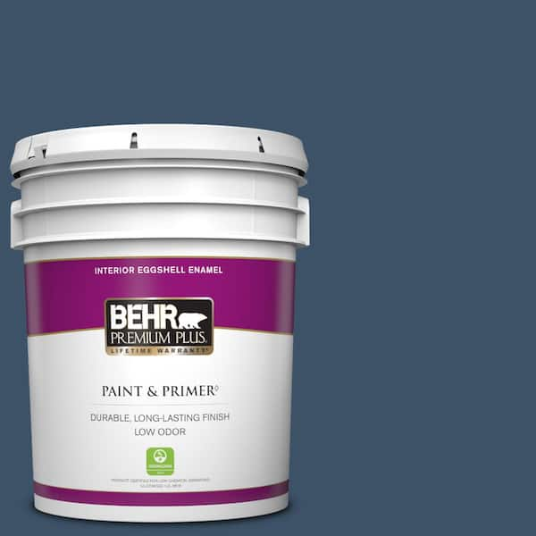 BEHR PREMIUM PLUS 5 gal. Home Decorators Collection #HDC-SM14-7 Midnight Mosaic Eggshell Enamel Low Odor Interior Paint & Primer