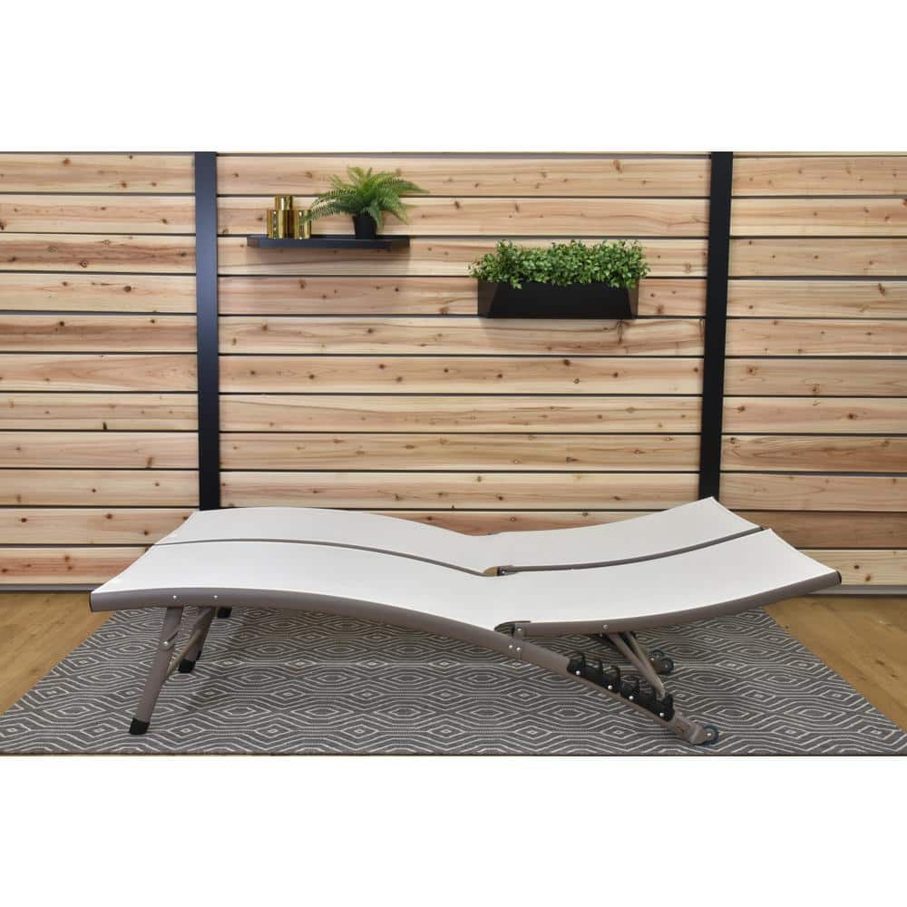 Clearwater 2-Piece White Aluminum Outdoor Chaise Lounge Set