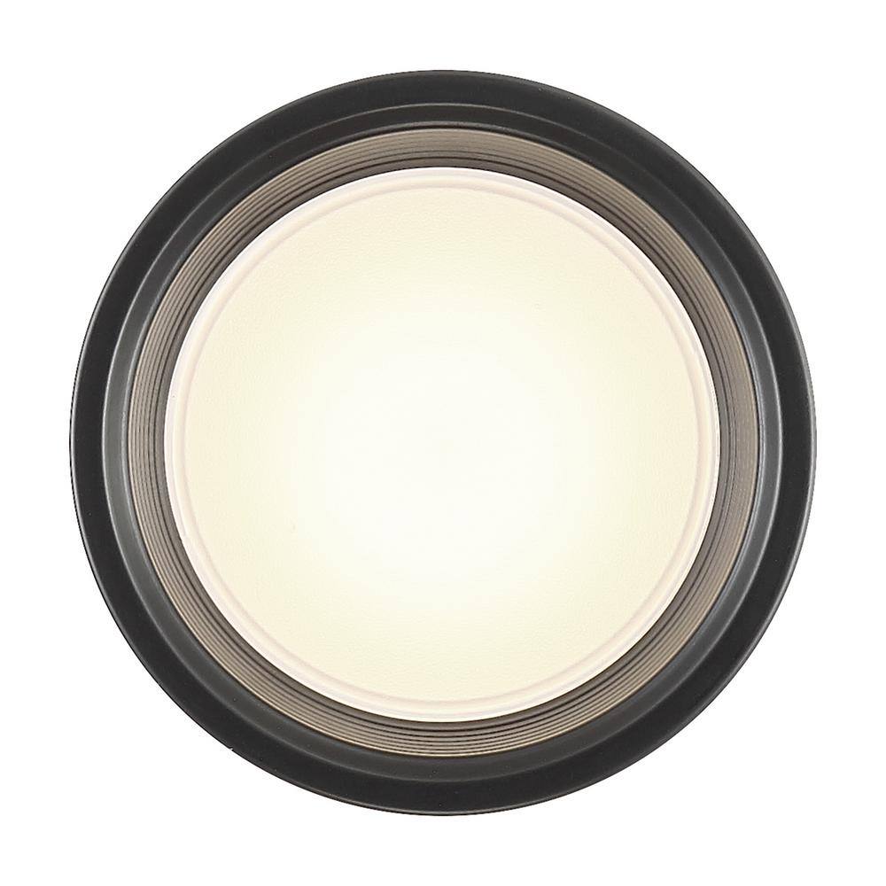 Black Aluminum Drum LED Indoor/Outdoor Flush Mount Light