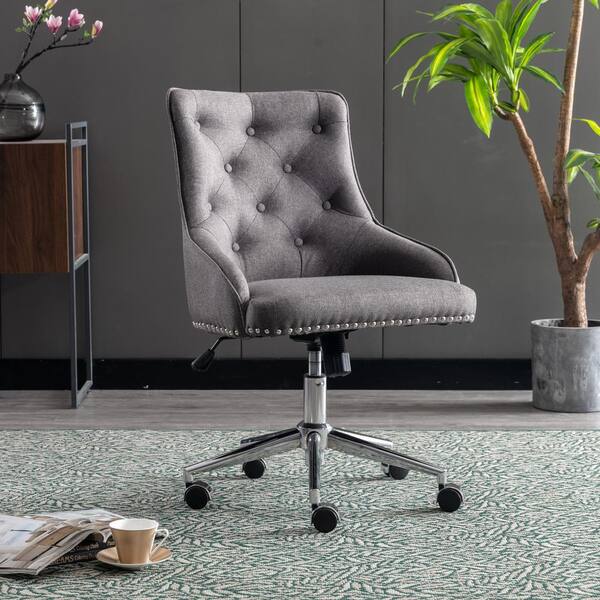 fabric desk chairs with arms and wheels