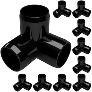 1/2 in. Furniture Grade PVC 3-Way Elbow in Black (10-Pack)