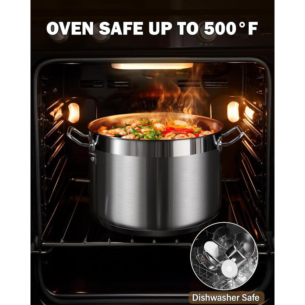 20 Quart Stainless Steel Professional Grade Stockpot with Lid