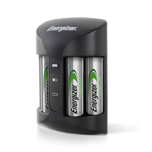 Rechargeable AA and AAA Battery Charger (Recharge Pro) with 4 AA NiMH Rechargeable Batteries