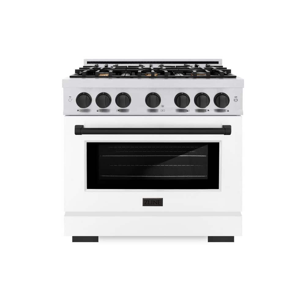 Select 36 in. 6-Burner Gas Range with Gas Convection Oven in Fingerprint Resistant Stainless Steel Matte White and Black price history on PriceWatchPro