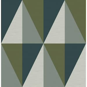 Aspect Green Geometric Faux Grasscloth Paper Strippable Roll (Covers 56.4 sq. ft.)