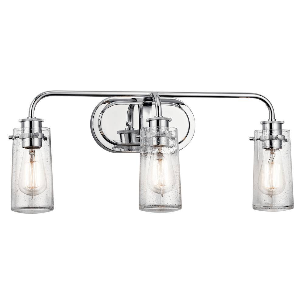 Braelyn 24" Distressed Bronze Bath Light with Clear Jar Shades