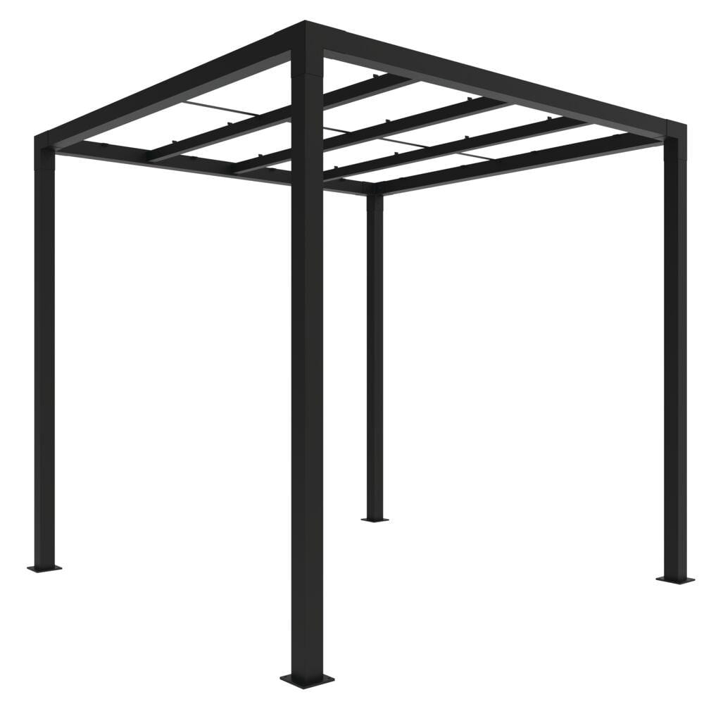 9x9 Matte Black Aluminum Square Pergola