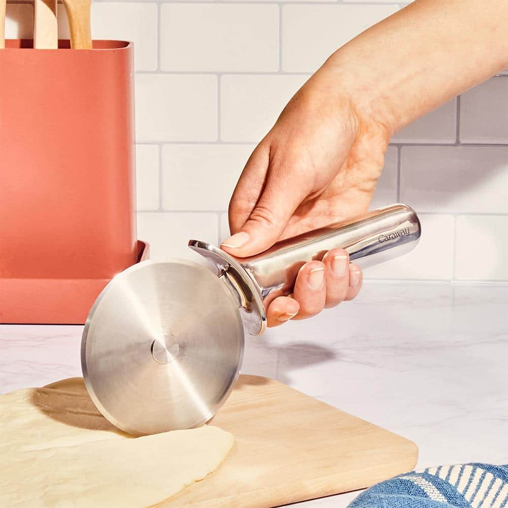 Caraway Stainless Steel Ergonomic Pizza Cutter with Blade Sleeve