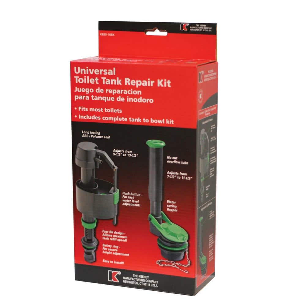 Universal Gray and Green Toilet Tank Repair Kit with Hardware