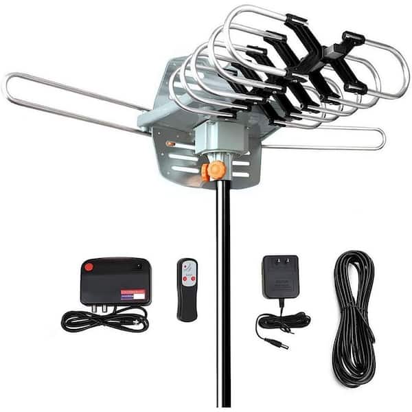 150 Mile Reception Amplified Digital Signal HD HDTV and 4K Outdoor Antenna with 33ft Coax Cable Weatherproof