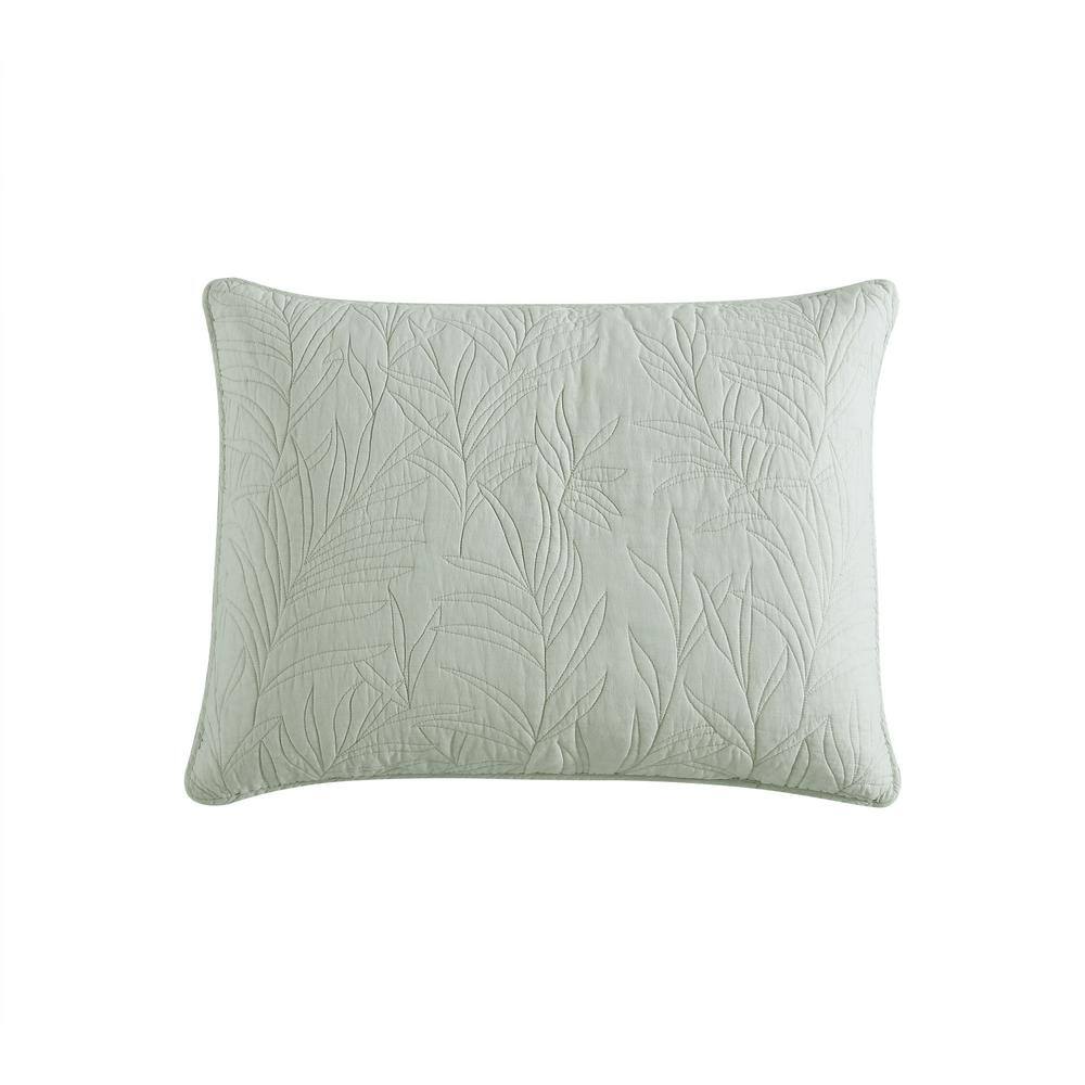 Sage Green Coastal King Cotton Quilt, Reversible and Lightweight