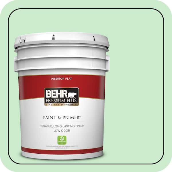5 gal. #P390-2 Chilled Mint Flat Low Odor Interior Paint & Primer