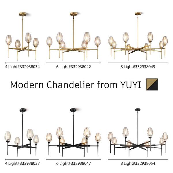 YUYI Modern Tulip Chandelier 42 in. 6-Light Gold Tulip Round