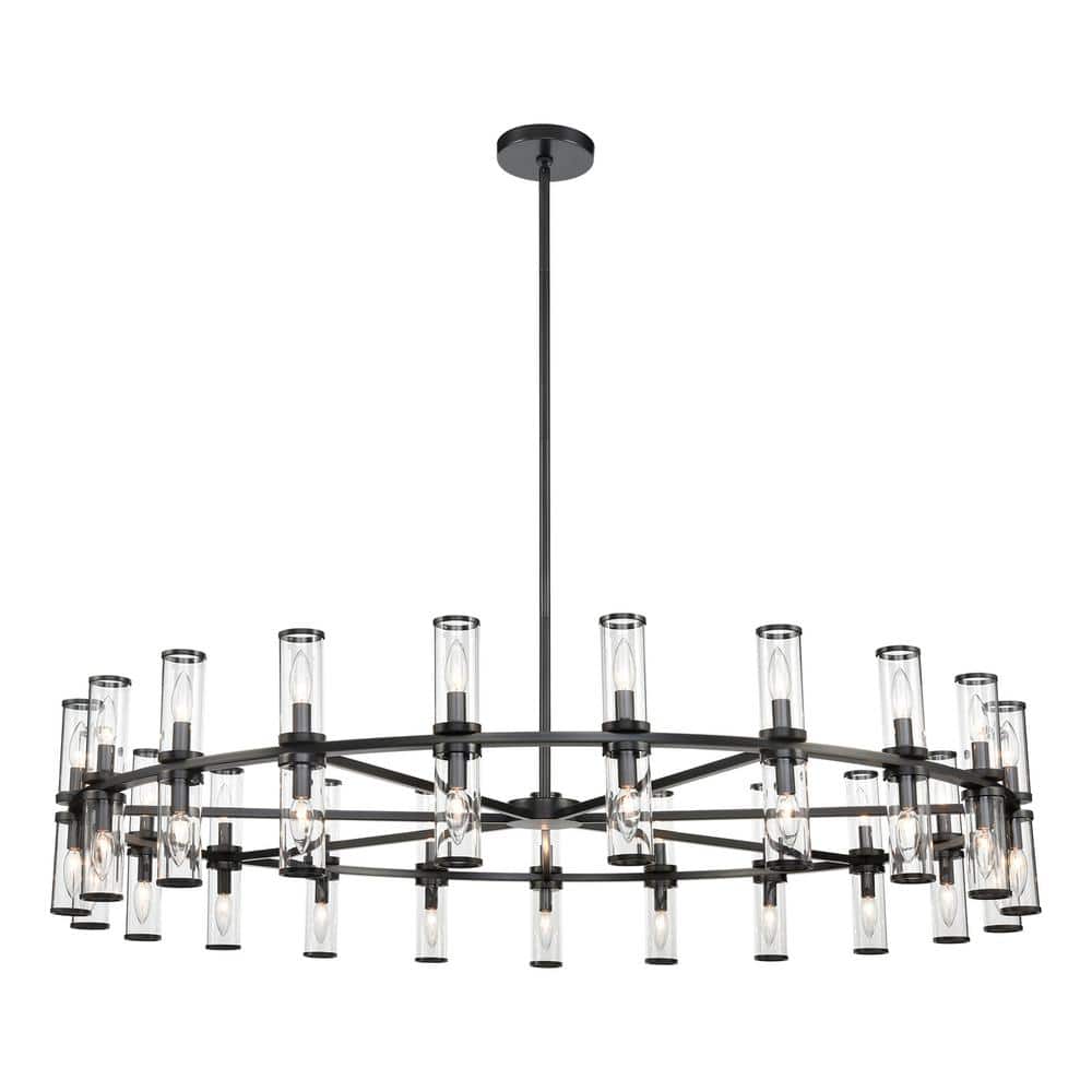 Revolve Urban Bronze 42-Light Crystal Candle Wagon Wheel Chandelier