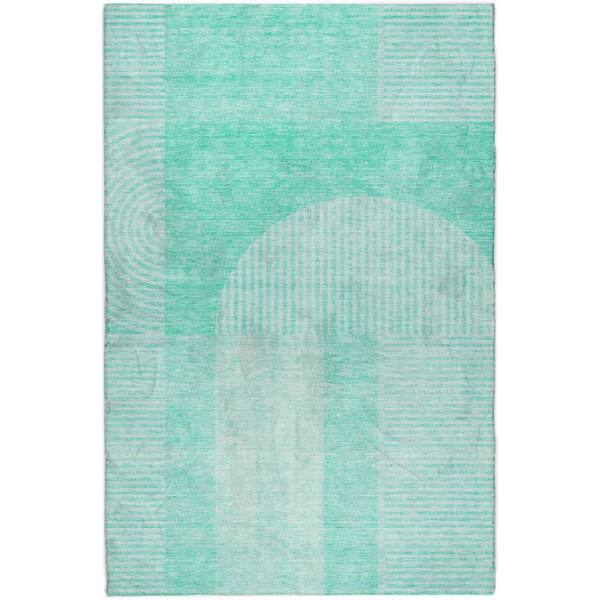 Dream Shag Premium Machine Washable Abstract ADS711 Teal 10 ft. x 14 ft. Area Rug