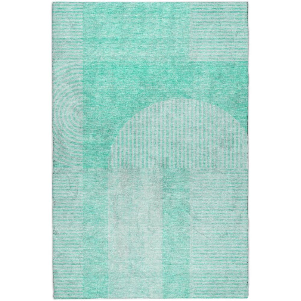 Dream Shag Premium Machine Washable Abstract ADS711 Teal 5 ft. x 7 ft. 6 in. Area Rug price history on PriceWatchPro