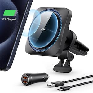 HaloLock Wireless Car Charging Set with CryoBoost Frosted Onyx