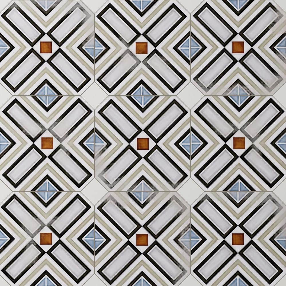 Vaudeville Octagon Deco Ritter with Taco Nacar 8 in. x 8 in. Porcelain Floor and Wall Tile (11.25 sq. ft. /Case) price history on PriceWatchPro