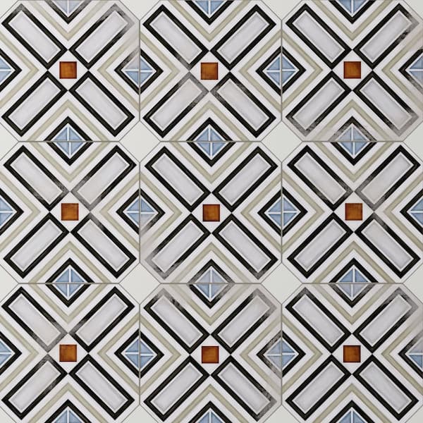 Vaudeville Octagon Deco Ritter with Taco Nacar 8 in. x 8 in. Porcelain Floor and Wall Tile (11.25 sq. ft. /Case)